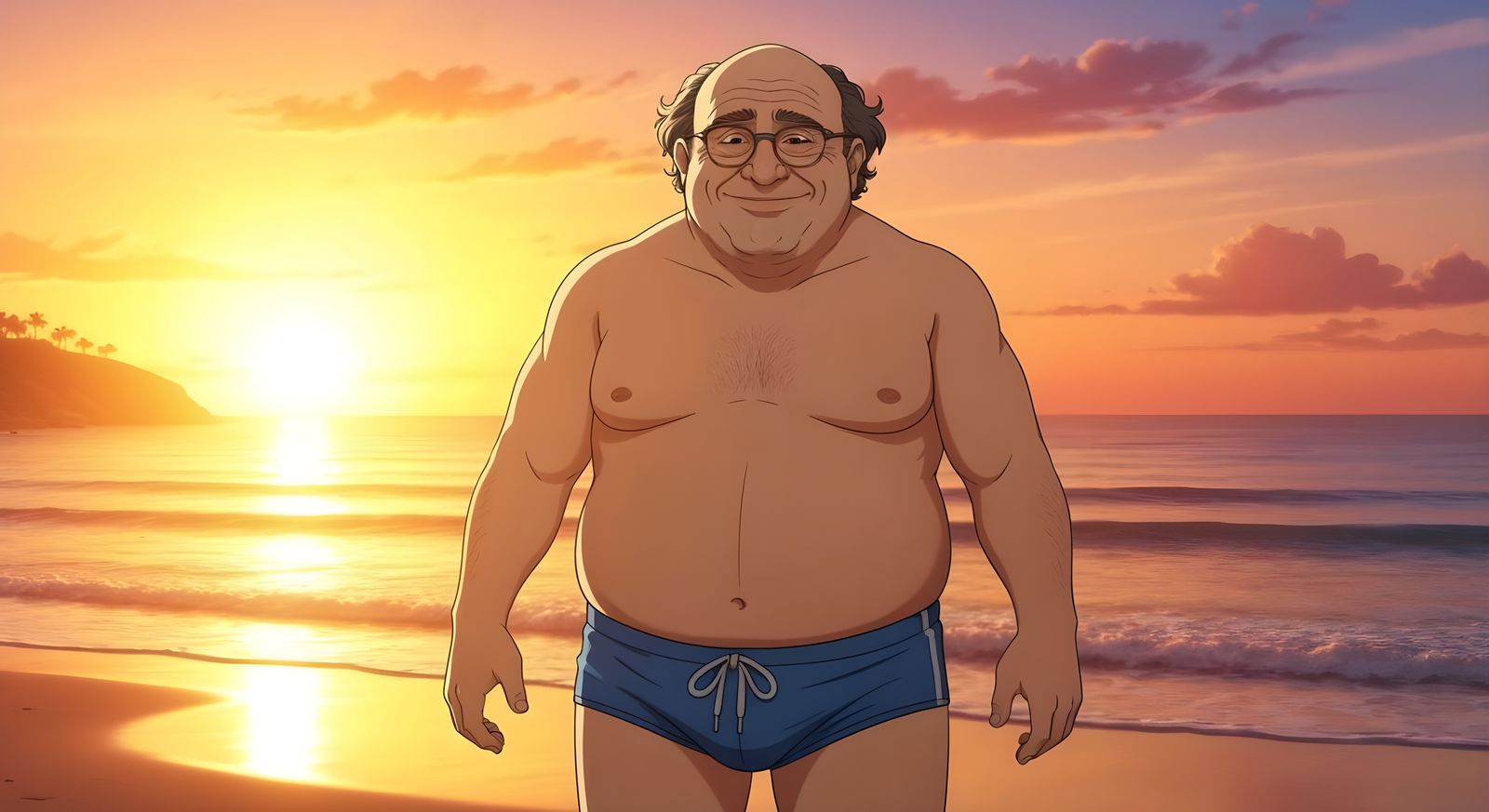 Danny DeVito in Speedos: 3D Anime Art
