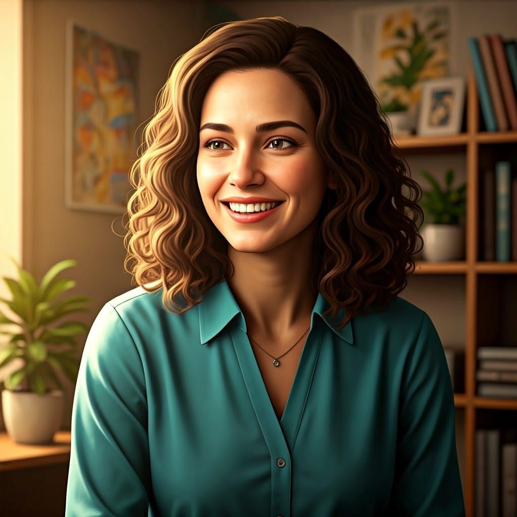 Joyful Psychologist Portrait in Dynamic Lighting
