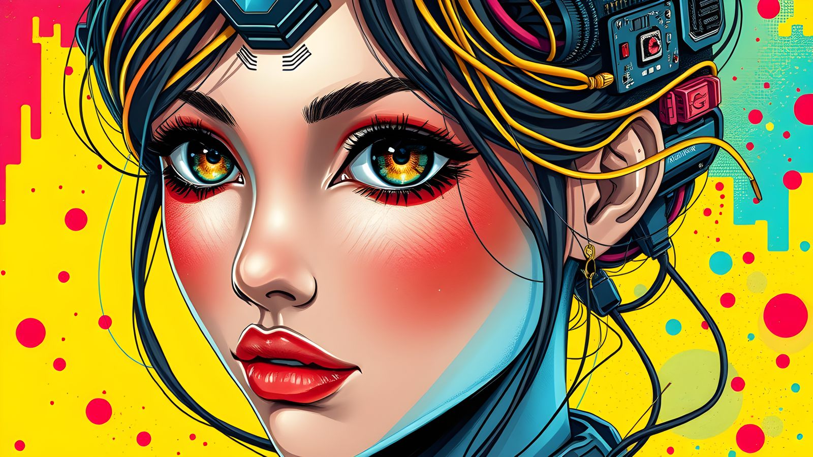 Anime Woman with Transparent Skin in Pop Art Style