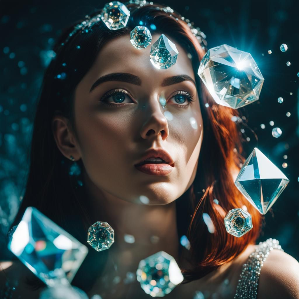 Cinematic photography crystal concrete  diamonds agglomerati...