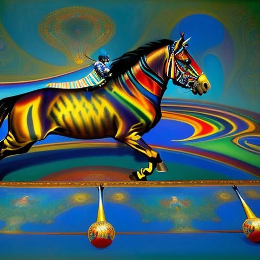 Circus Scene in Pre-Raphaelite Style