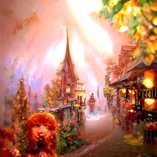 Ethereal Ginger Figure in Misty Landscape