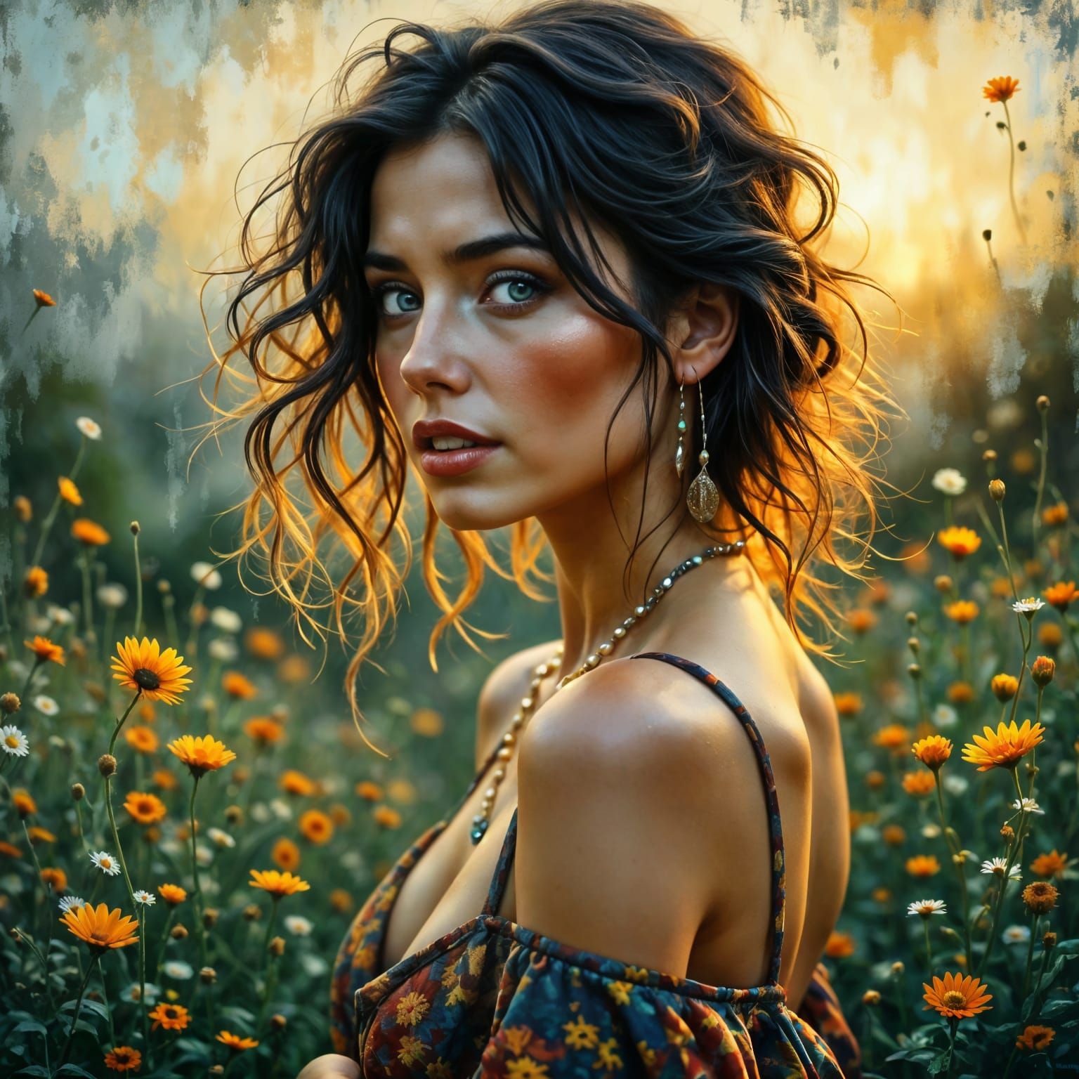 Surreal Portrait of a Woman in a Stormy Mood, Inspired by Im...