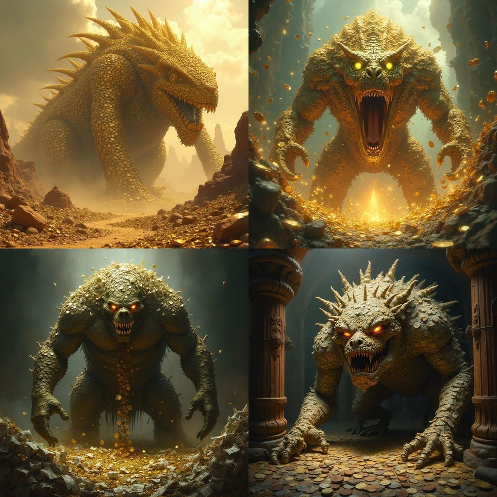 Giant Monster Made of Money