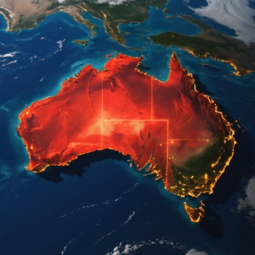 Australia from Space in Vibrant Colors