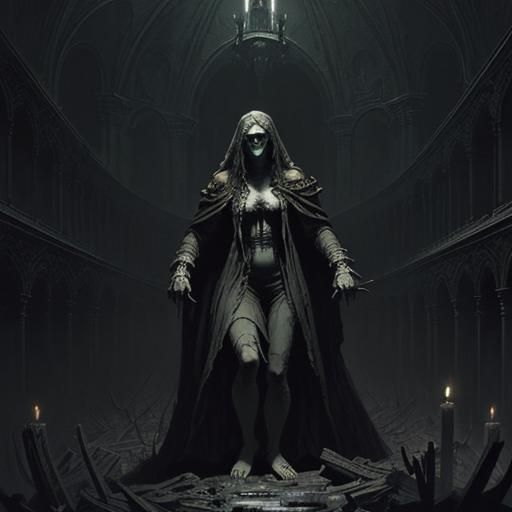 Horror Fairy of Memories in Dark Fantasy Style