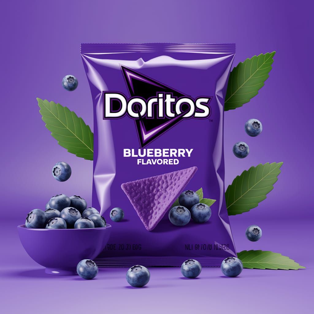 Deep Purple Doritos with Fresh Blueberries