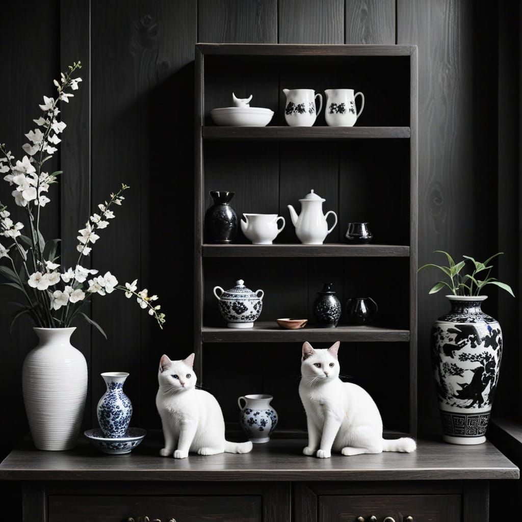 Cute Western-Style Korean Home Decor with Cats in a Modern W...