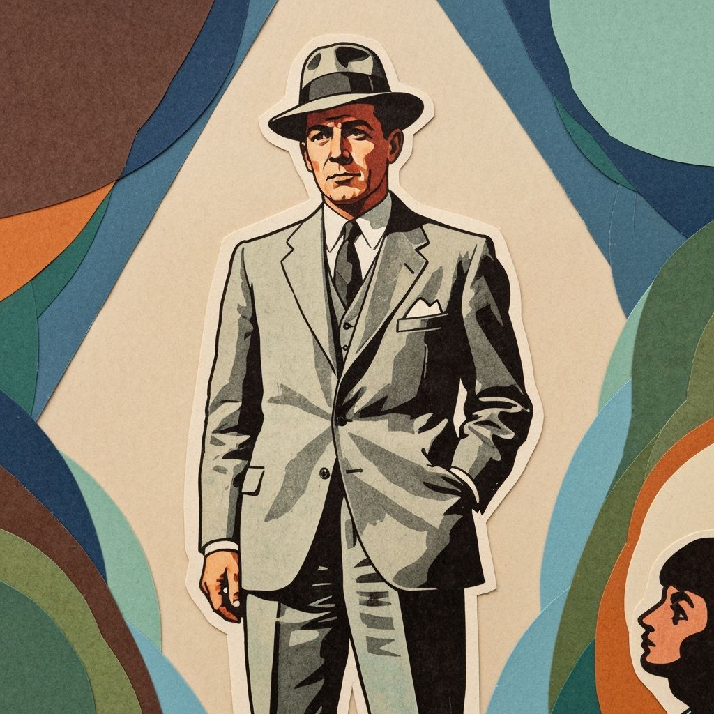 1950s Paper Doll Man in Vintage Collage Style