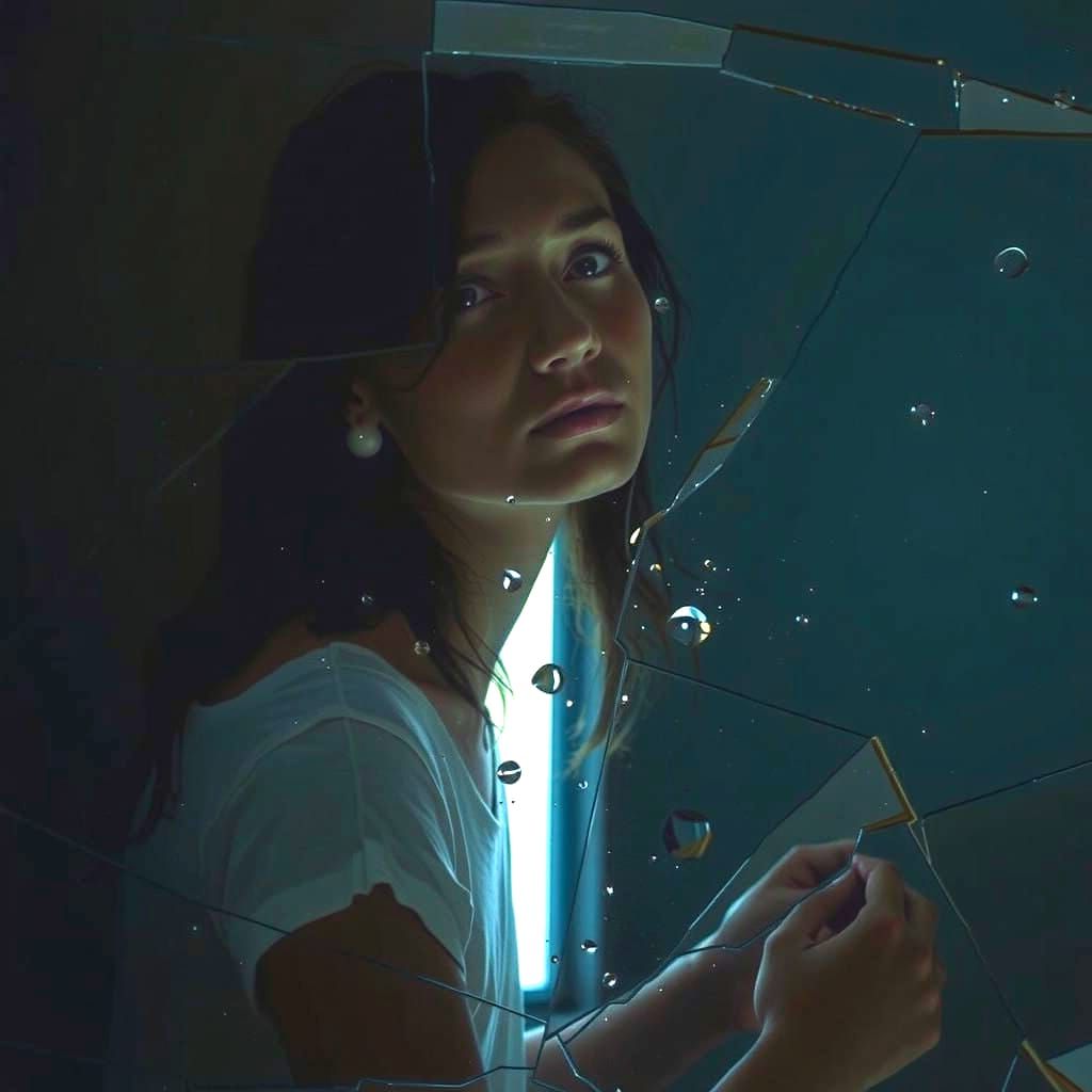 Contemporary Abstract Water Reflections in Minimalist Light