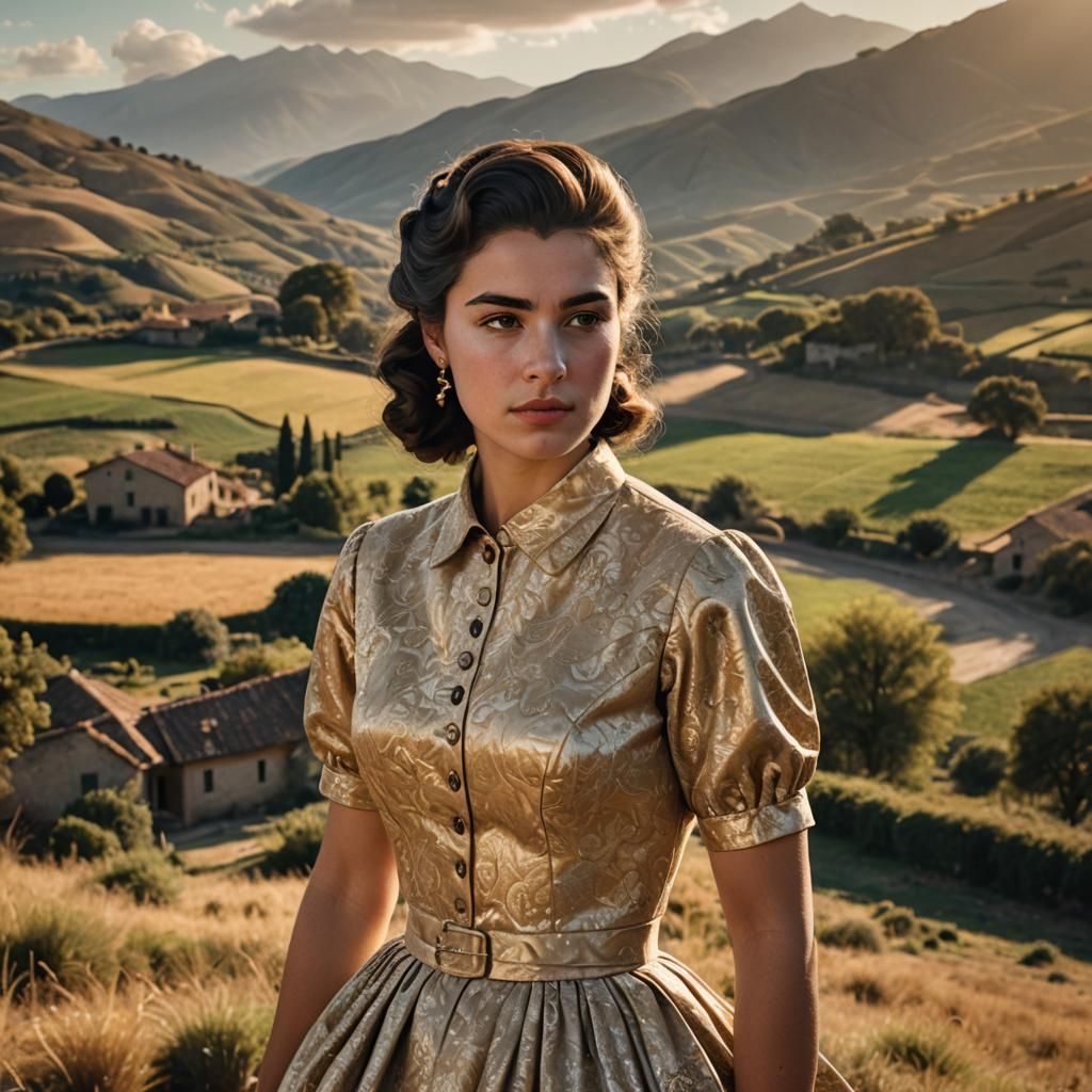 1950s Portrait of Woman in Chilean Countryside