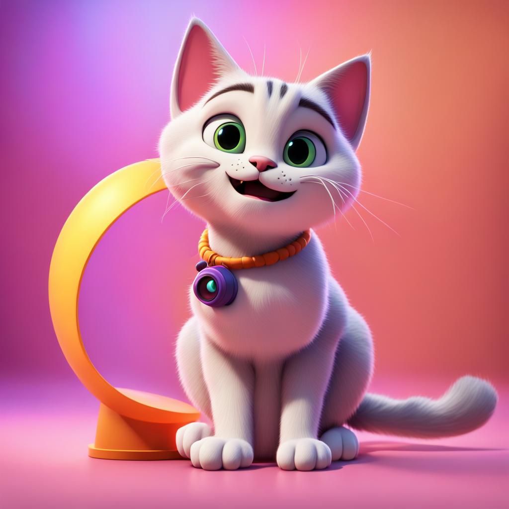 Cartoon Cat in 3D Digital Art Style