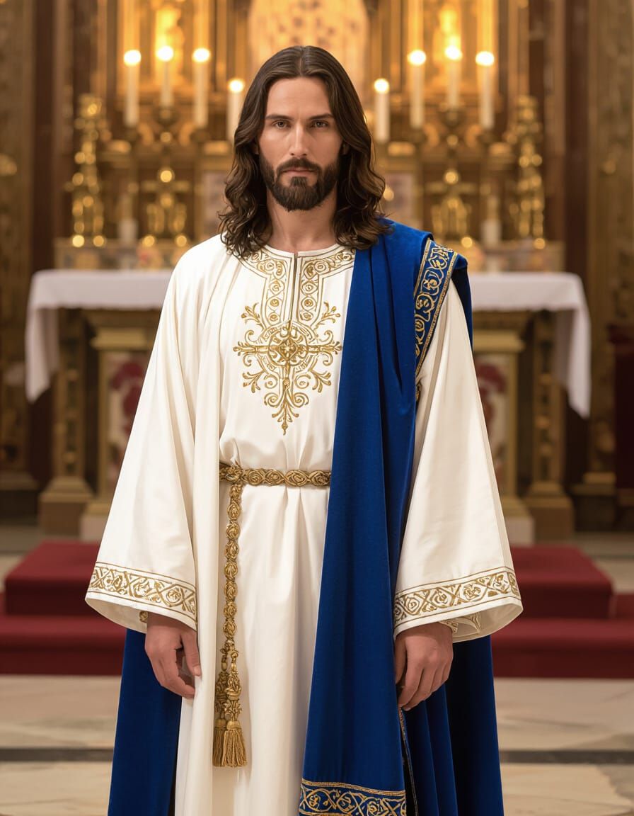 Jesus Christ at Church Altar in Baroque Style