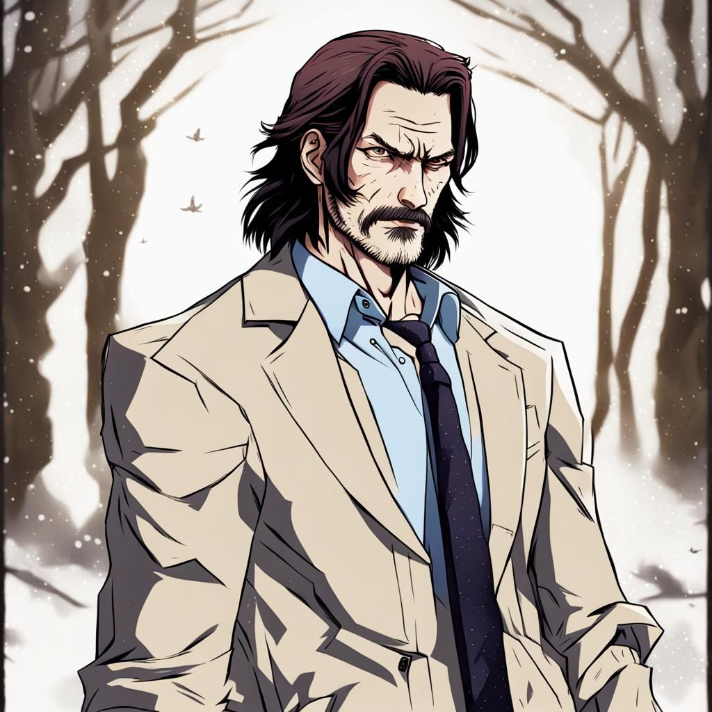 Bigby Wolf in Vibrant Anime Style