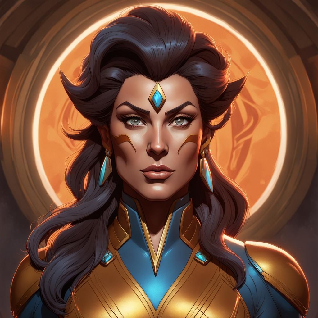 Cheetara Troi Hyperdetailed Portrait in Art Nouveau Style