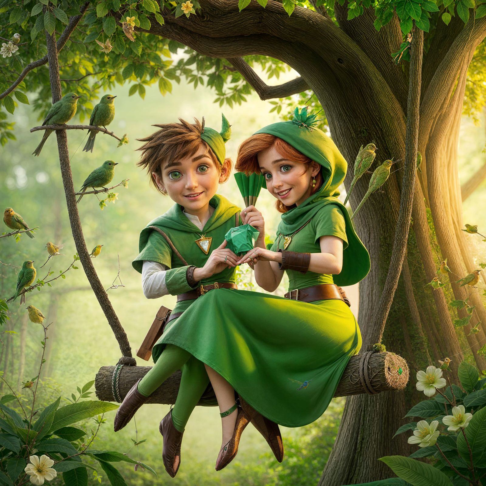 Robin Hood and Maid Marian's Proposal: A Pixar-Style Scene
