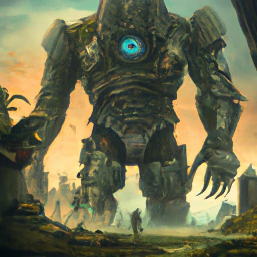 Golem Saves the Land: Epic Digital Matte Painting