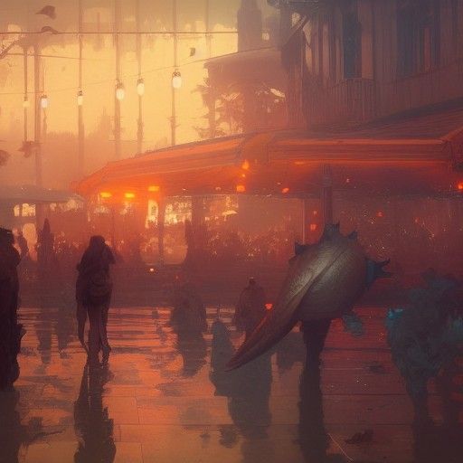 Hooters Concept Art in Orange and Teal
