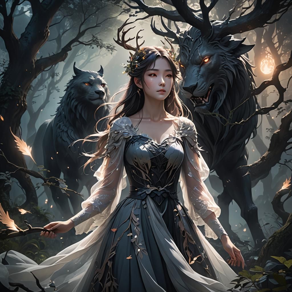 Mystical Forest: Beauty and Beast in Anime Art