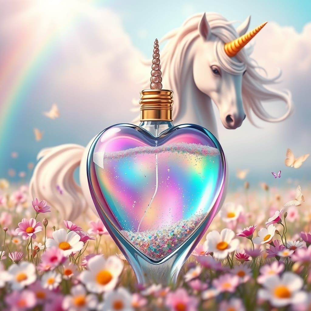 Enchanted Unicorn in a Whimsical Meadow