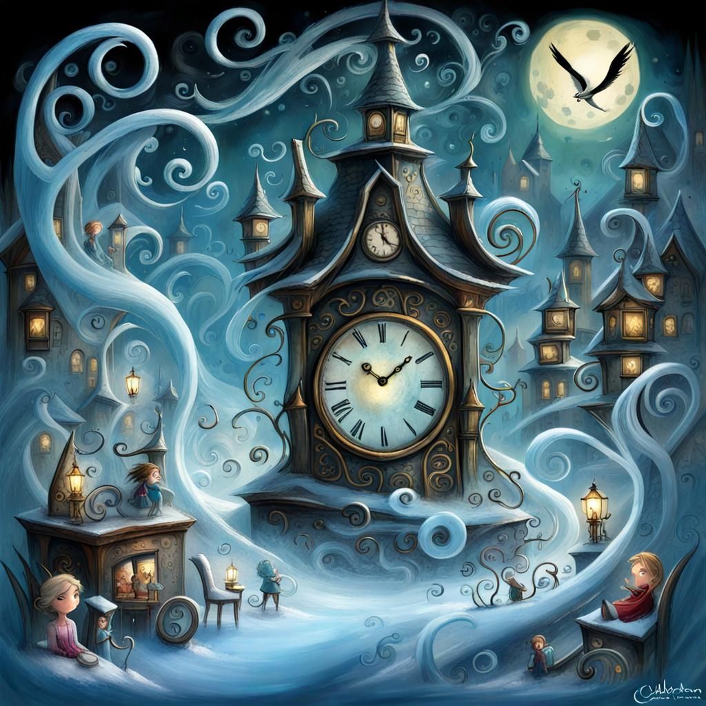 Haunted Clock: Frozen Spell in a Cursed Realm