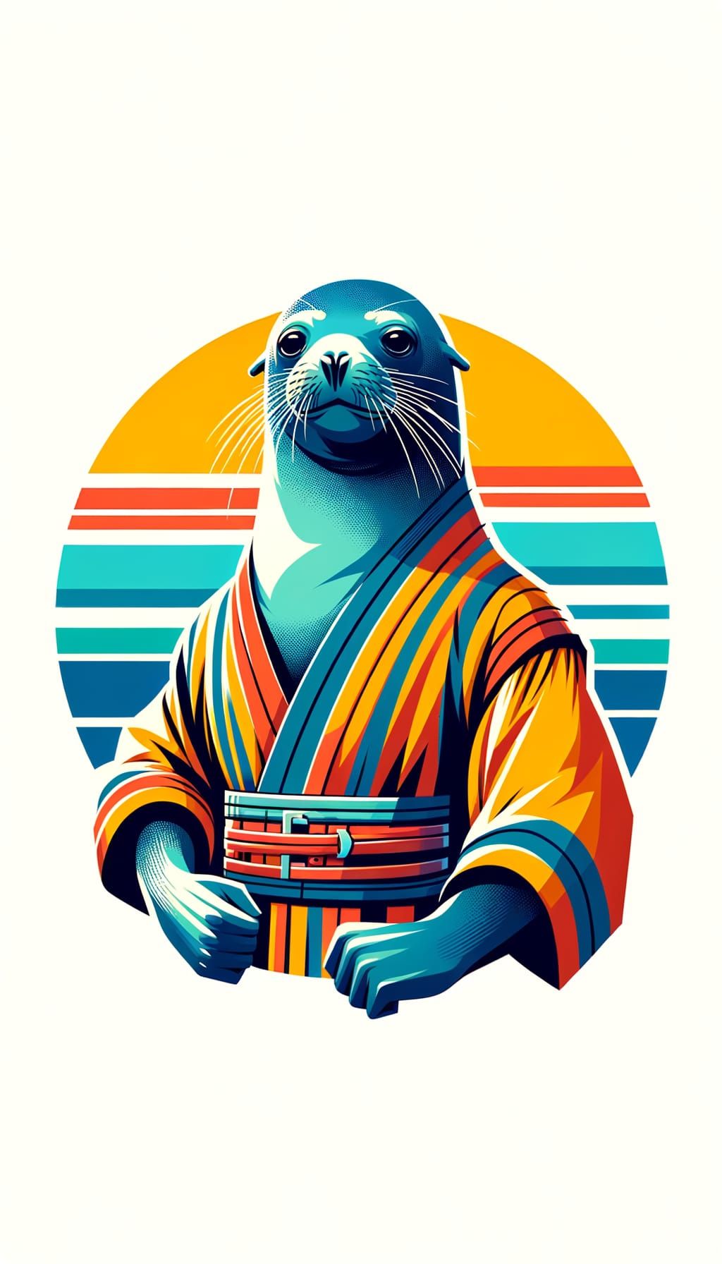 Anthropomorphic Seal in Vector Illustration Style