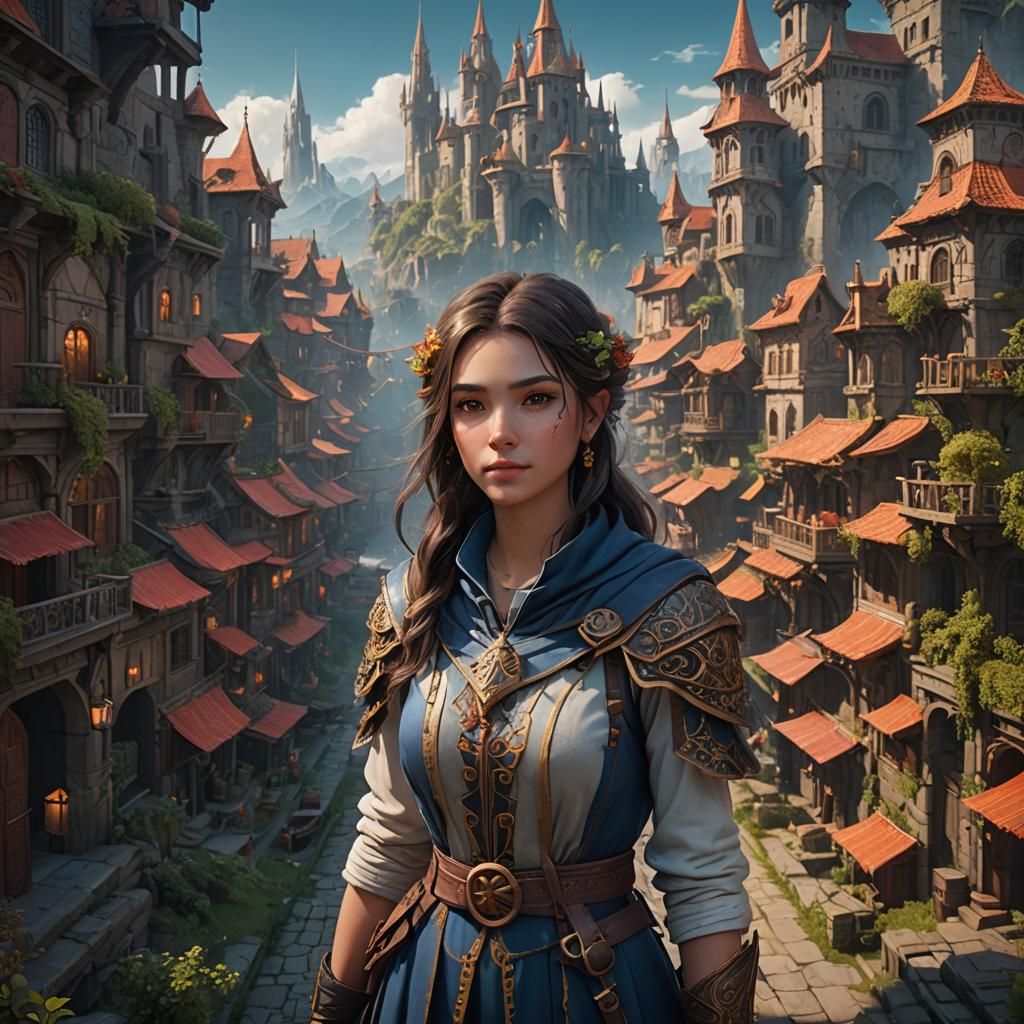 Simple Girl Portrait in Detailed Matte Painting Style