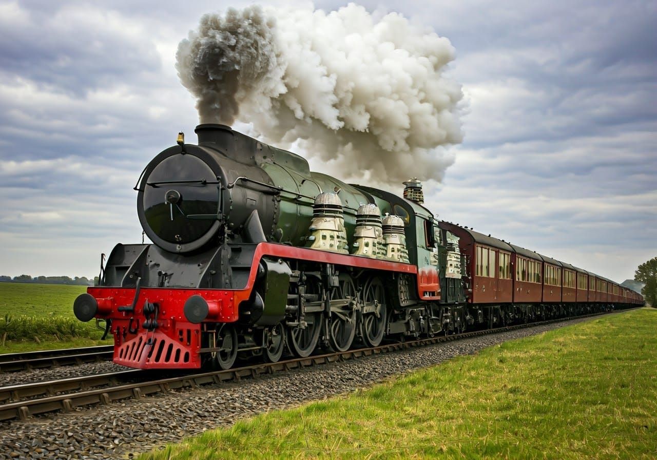 Dalek Steam Train Roars Through Countryside in Sci-Fi Style