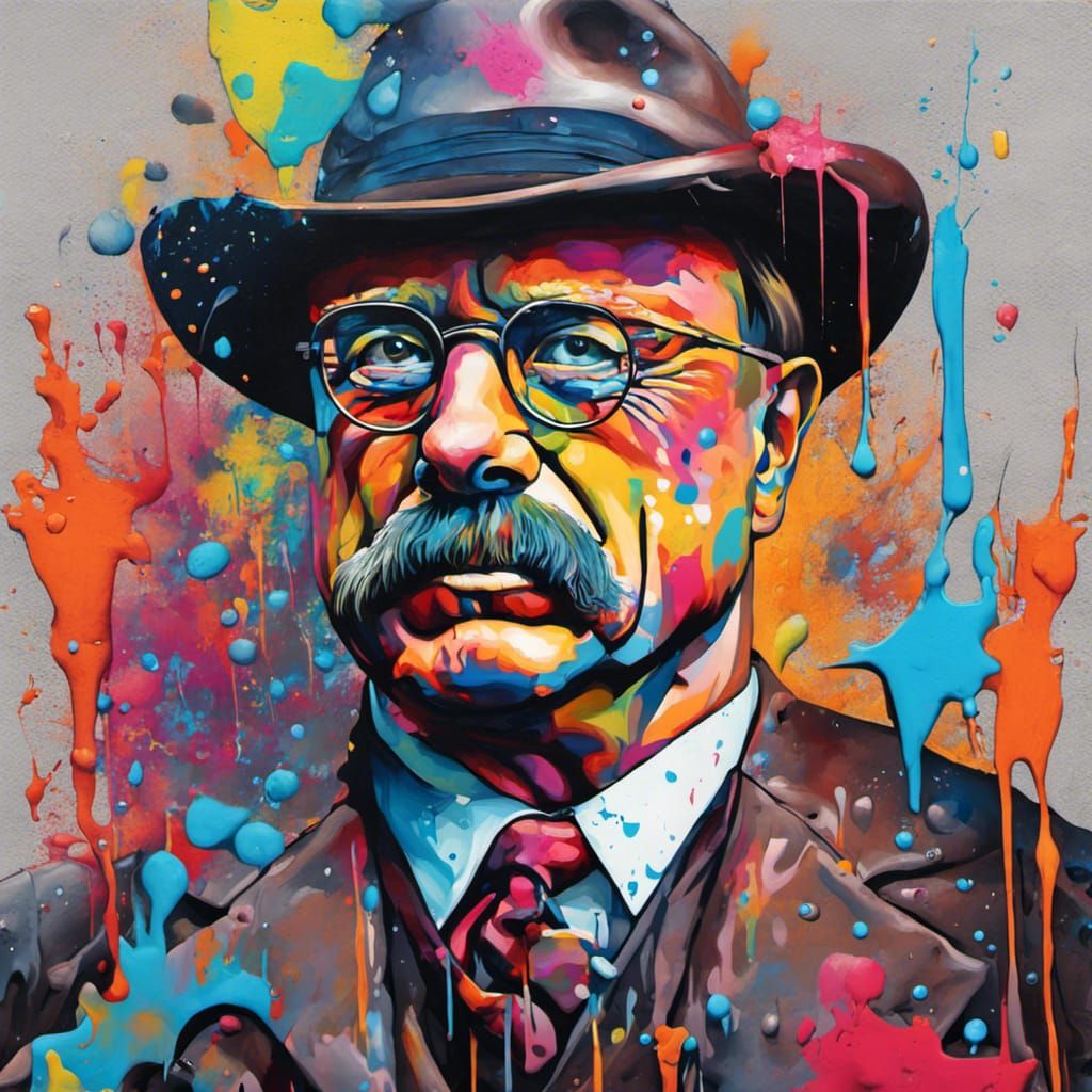 Teddy Roosevelt Graffiti Art Portrait