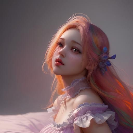 Hyperrealistic Doll on Bed with Dramatic Lighting