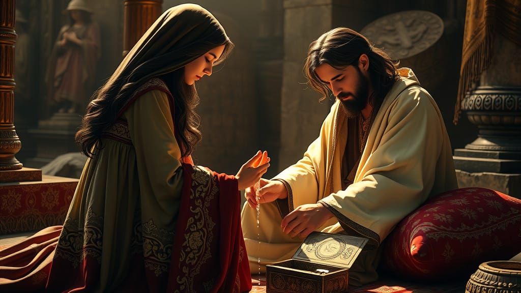 Mary Magdalene in Gentle Devotion, Inspired by Simon Stalenh...