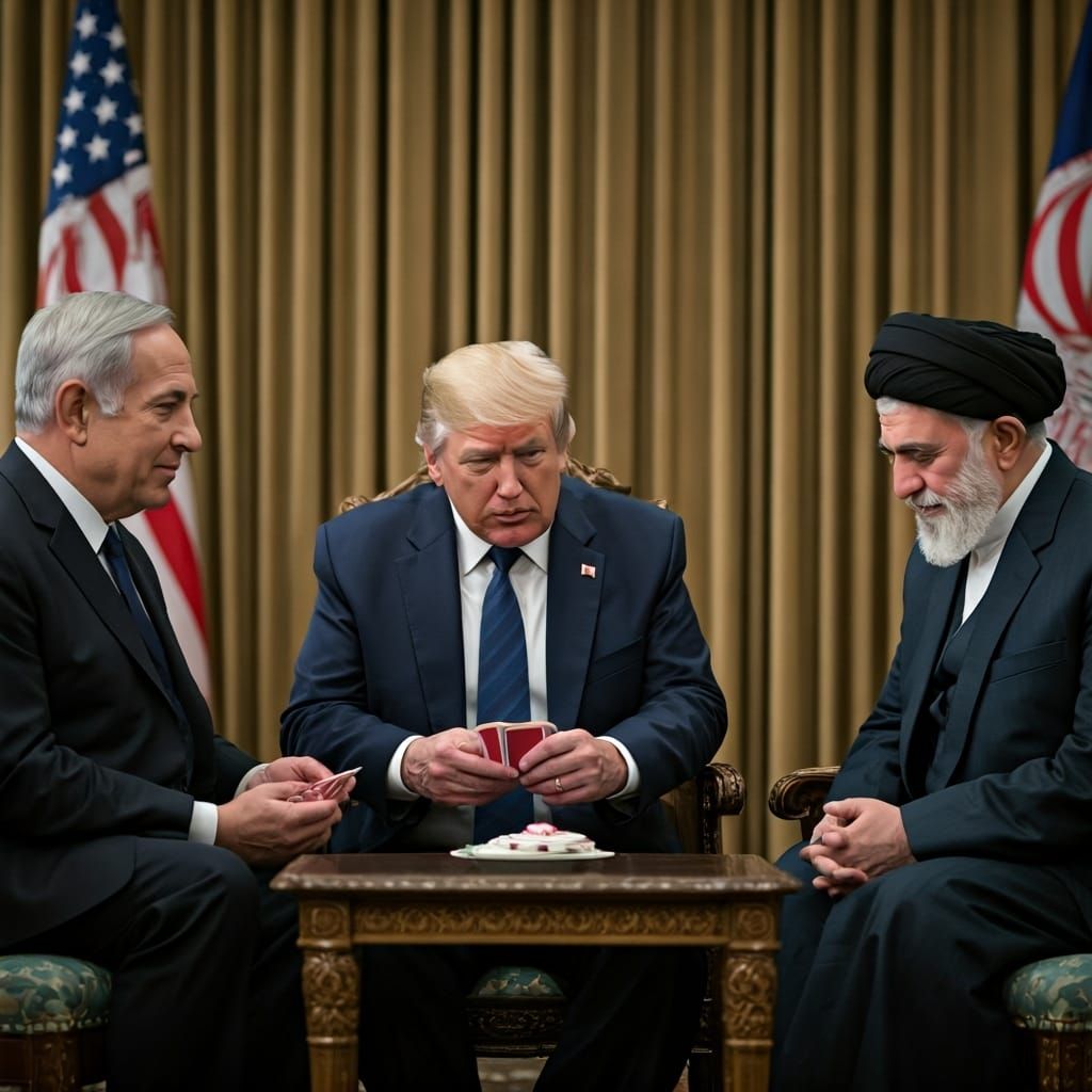 Trump, Netanyahu, and Khamenei Play Poker
