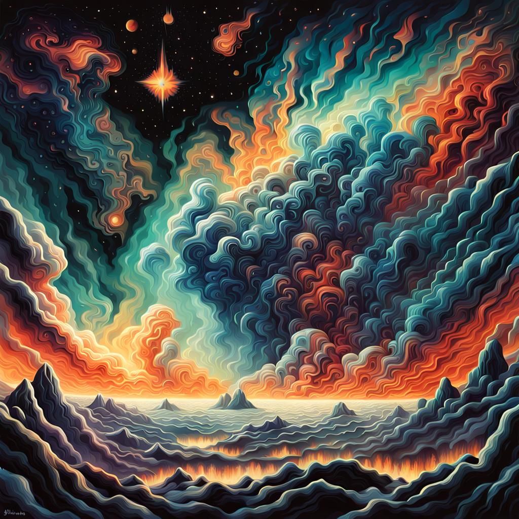 Striking Nebula Cry Illustration in Nostalgic Style