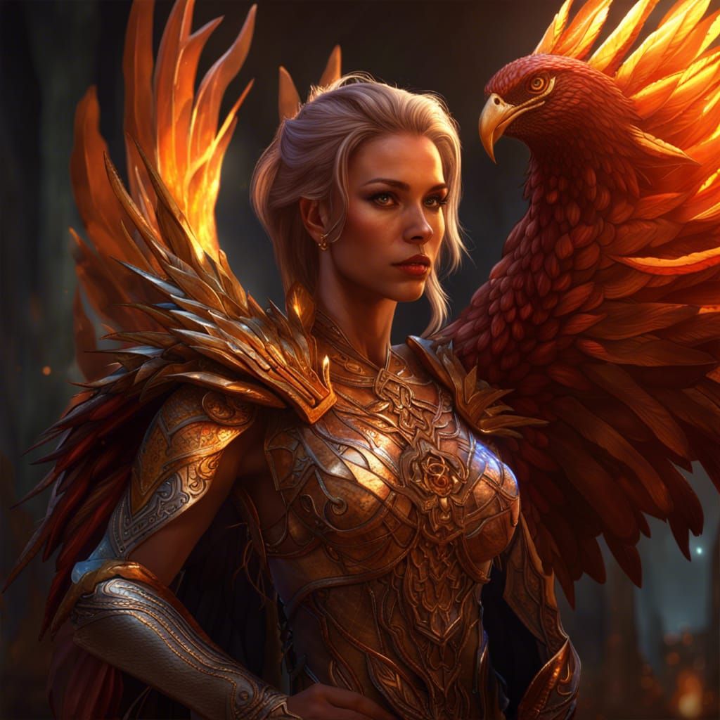 Summoner with Phoenix: Dark Fantasy Concept Art