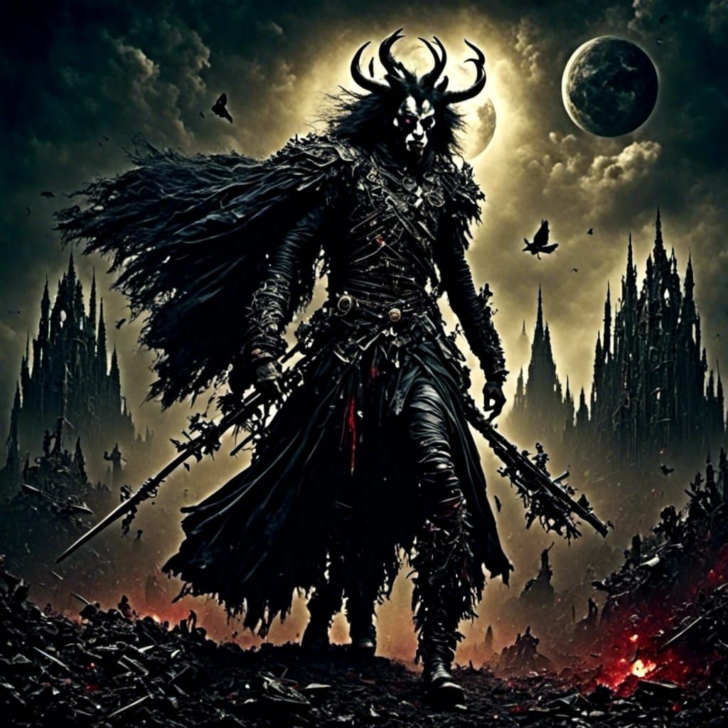 Surreal Clock Dominates Gothic Sky