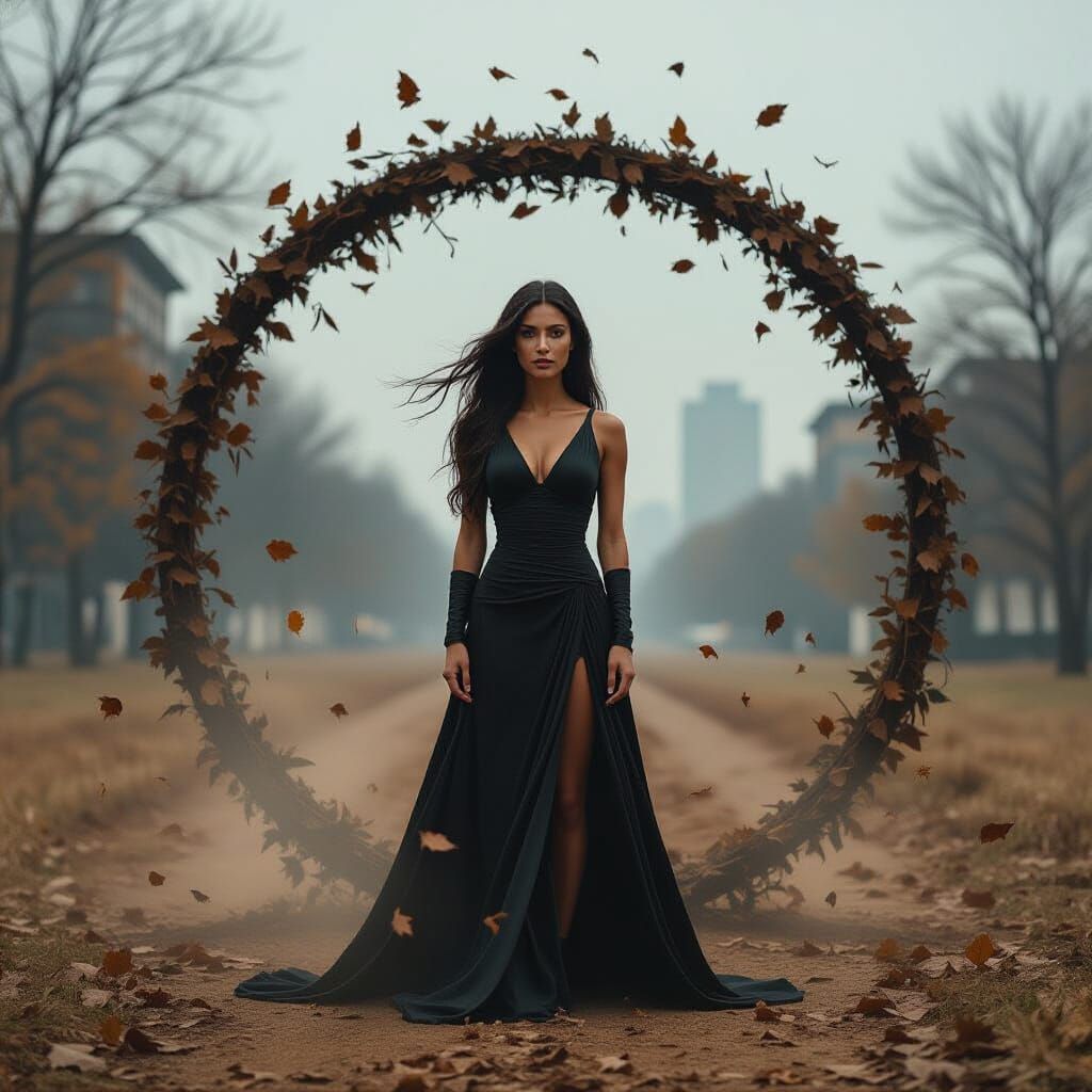 Powerful Woman Calm in Center of Storm