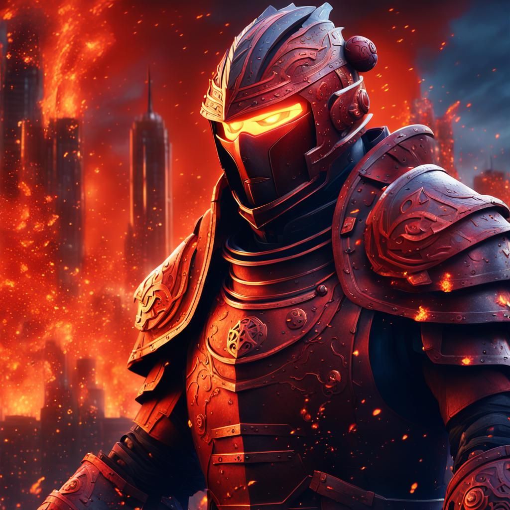 Fire Nation General in Flames: Fantasy Concept Art