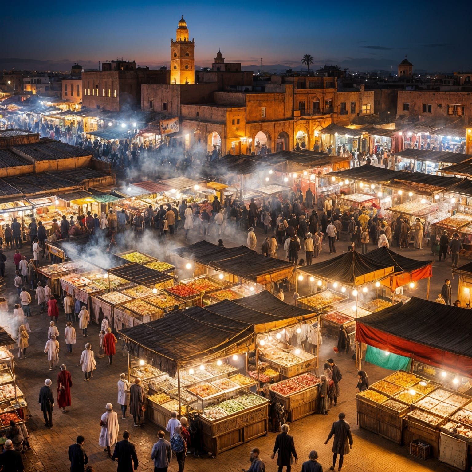 Marrakech Souk at Night: A Street Food Scene