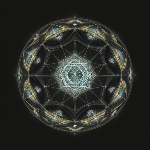 Sacred Geometry Meets Hyperrealism in Celestial Harmony