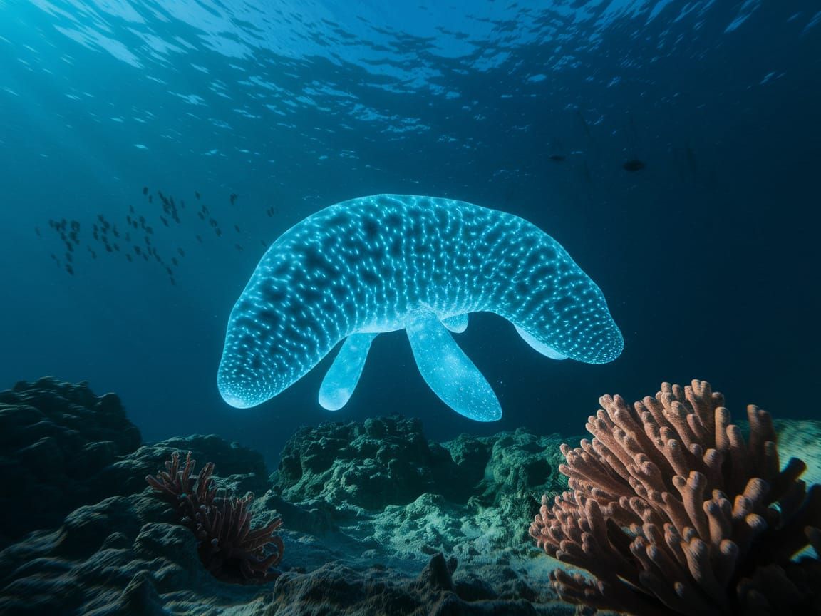 Bioluminescent Alien Marvels: Underwater Concept Art