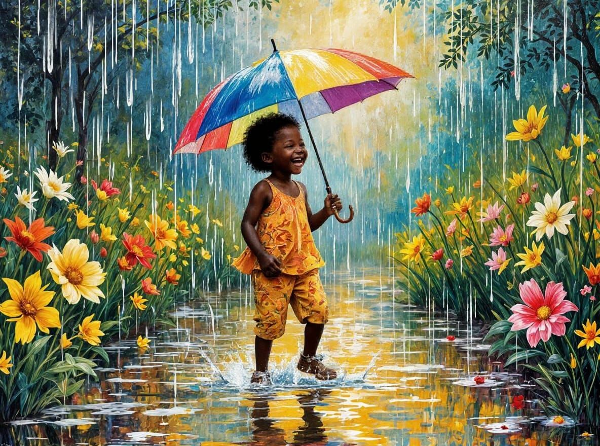 Joyful Child's Puddle Playtime