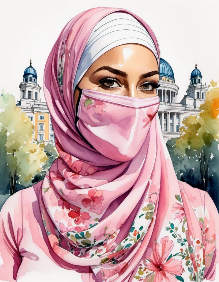 Masked Swedish Beauty in Floral Park