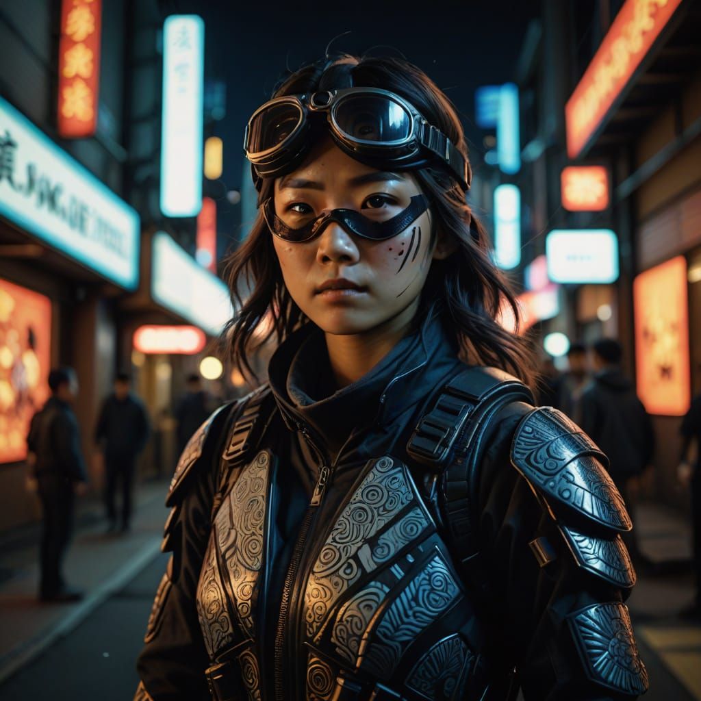 Japanese Vigilante In Luminary Costume