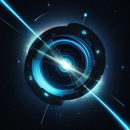 Alcubierre Drive Spaceship with Warp Bubble in Sci-Fi Art