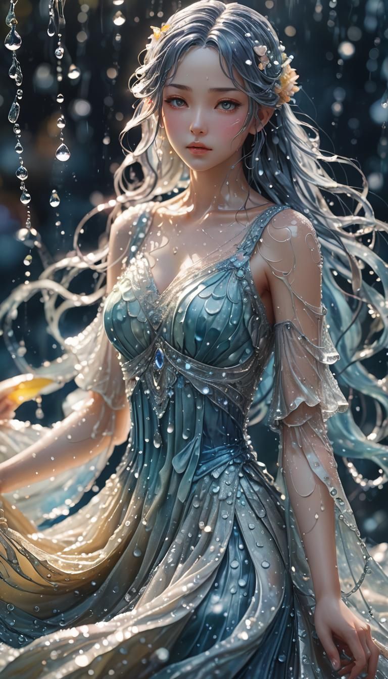 Mystical Water Spirit in 3D Anime Art