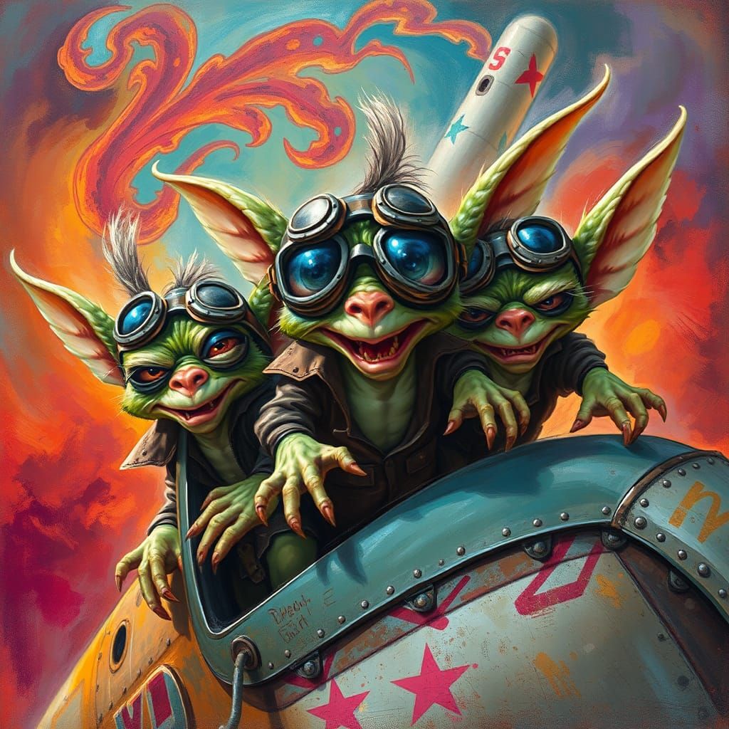 Gremlins Cause Havoc on WWII Airplane, Animated Style