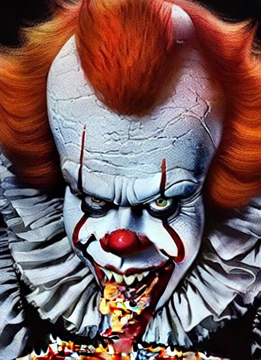Pennywise the clown eating a pizza - No Start Image :O