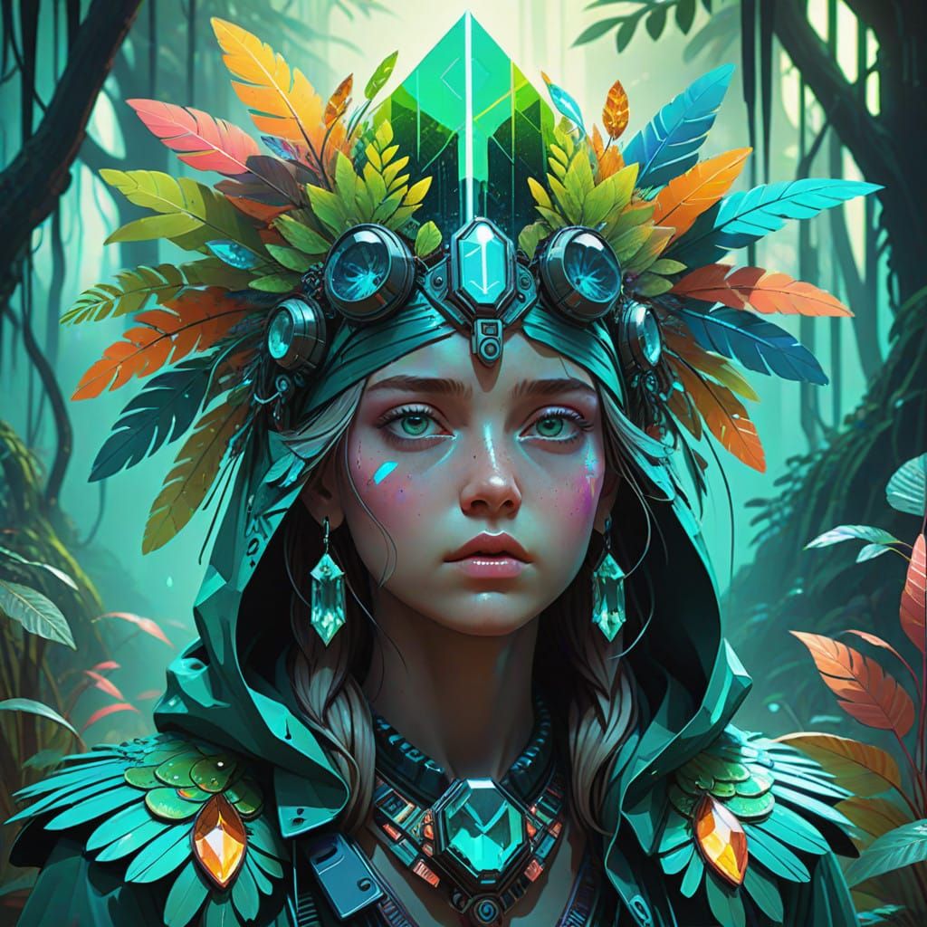 Amazonian Gemstone Tribe Member in Emerald Jungle