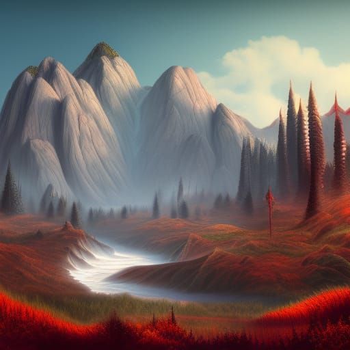 Fantastical Twin Peaks Matte Painting in Deep Color