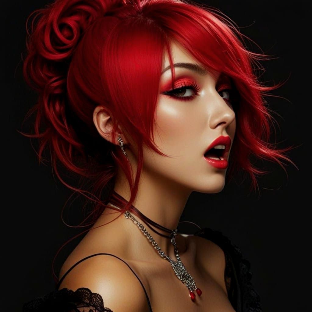 Expressive Portrait of Unbridled Emotion in Vibrant Colors